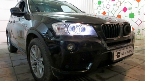 Чип-тюнинг с отключением и удалением сажевого фильтра и клапана EGR на BMW X3 F25 2.0D 184hp 2012 года выпуска